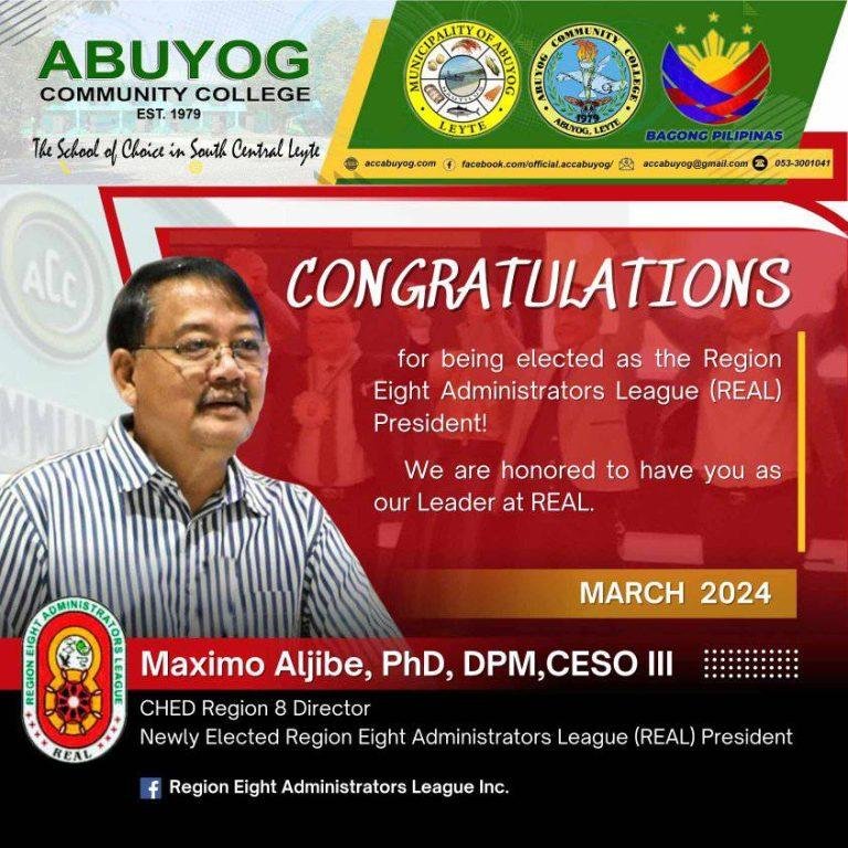 Dr. Aljibe Ascends to the Helm as REAL President | Abuyog Community College